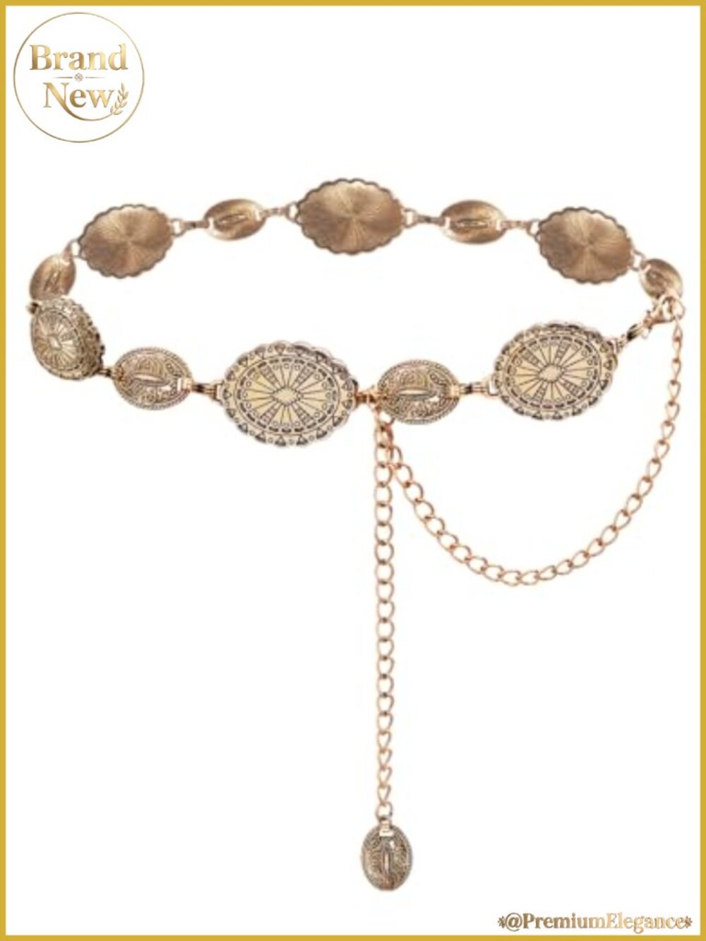 Western Metal Concho Chain Belt Women Cowgirl Boho Jeans Concert Outfit